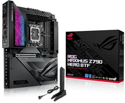 ROG MAXIMUS Z790 HERO BTF LGA 1700 ATX Gaming Motherboard, Hidden Connector Design, 20+1+2 Power Stages, DDR5 Slots, 5xM.2, Built-in PCIe 5.0 NVMe SSD Slot, Wi-Fi 7 with WiFi Q Antenna,