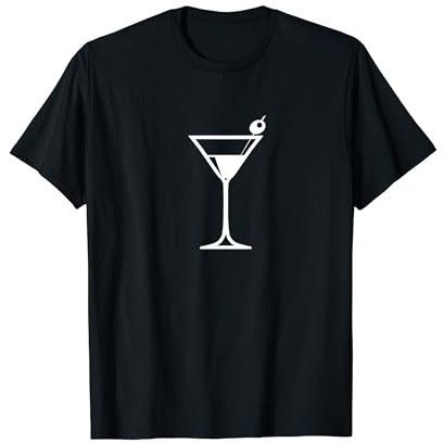 Martini Cocktail glass with olive I like cocktails T-Shirt