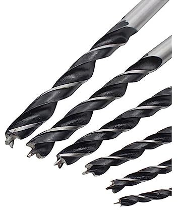 Professionelle Bohrer, 6 Stück 3-8mm Dreipunkt Holzbohrer Set Kohlenstoffstahl Holzbearbeitungswerkzeuge Spiralbohrer Zubehör für Elektrowerkzeuge