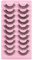 QEDBOJE 10 paires de Faux cils 3D Oeil de Chat, Volume moelleux Curly Cat-Eye Cils artificiels Look Naturel, Réutilisables Faux cils de maquillage faits main