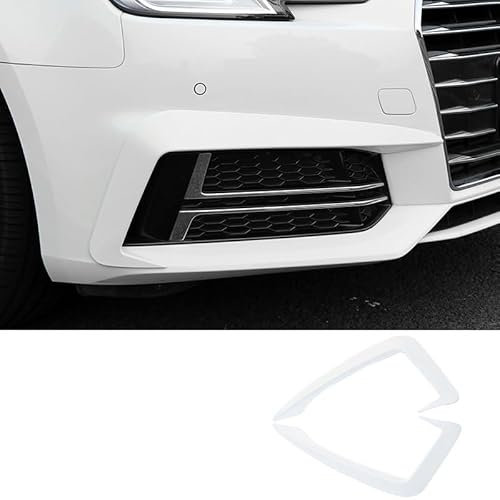LENTLY Auto Spoilerlippe Für Audi A4 B9 2017–2019, Styling Frontspoiler, Air Knife Nebelscheinwerfer-Abdeckung, Aufkleber, ABS, Auto-Außenzubehör. Spoilerlippe Splitter(TypeA White)