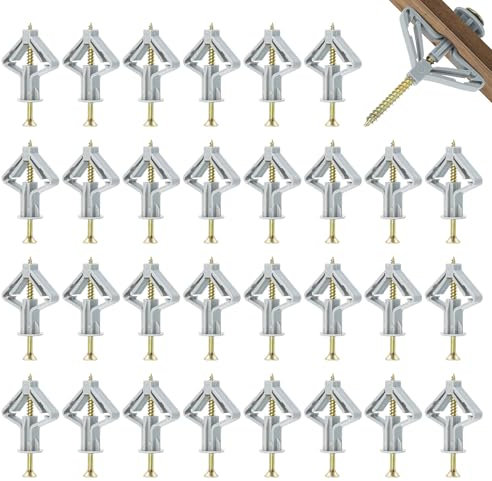 50 Stück Gipskartondübe Hohlraumdübel mit Schrauben, Rigipsdübel für Gipskarton, Gipsfaserplatten & Beton, Trockenbaudübel für Rigipswand, Spreizdübel zur sicheren Befestigung