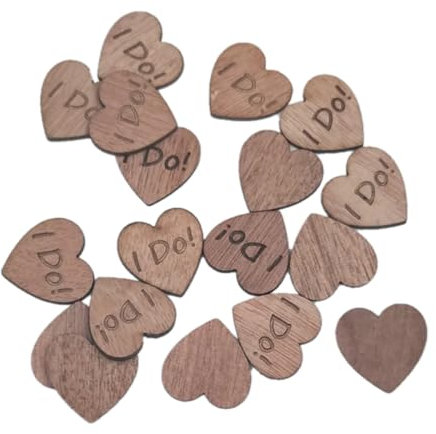 HAPINARY 100stücke Herzförmige Holzsplitter Natur-holzausschnitte Mit Buchstabendruck Diy-holzornamente Handwerkszubehör Für Bastelprojekte i Do