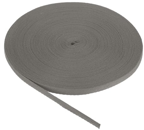 PATIKIL Cinta De Algodón Sarga 6mm 23m Cinta De Algodón Cinta De Sesgo Trenzado Espiga Para Coser Envoltorio De Regalo Gris Oscuro