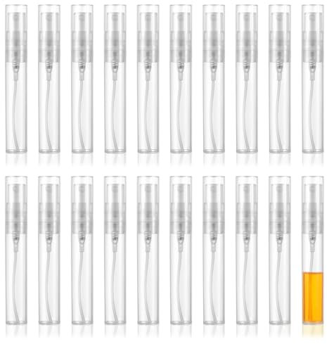 Giantree 20 Stück 5ml Mini Parfümzerstäuber, Nachfüllbar, Transparent, Auslaufsicher, Leicht zu Bedienen, Ideal für Reisen und Alltag