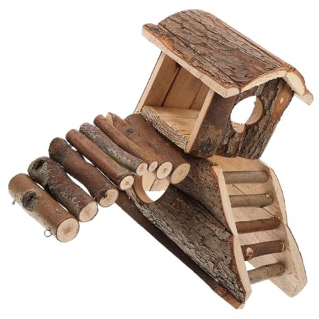 COLLBATH Für Zwerghamster Natürliches Versteck Für Hamster Und Ratten Sicheres Nagerhaus Aus Ungiftigem Holz Fördert Erkundung Und Spielverhalten