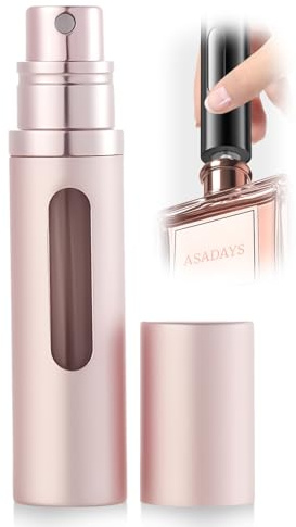 ASADAYS Parfümzerstäuber Nano - Sprühkopf Tragbarer Fitness Parfümspender mit Aluminiumgehäuse für Reise & Alltag (Rosa)