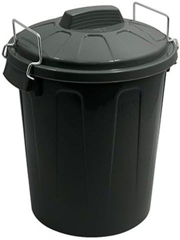 AC - Cubo de Basura con asa metálica 7 L - Cubo basura para exterior e interior - Cubo de almacenaje - Fabricado en plástico - Ideal para el hogar, trabajo, hostelería, etc - Color Gris Oscuro