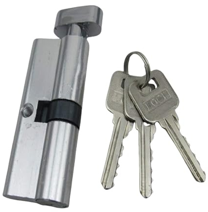 Cilindro di sicurezza for serratura a pomolo, con chiave in ottone e 3 chiavi, adatto for camera da letto, soggiorno, porte interne, 1 pezzo