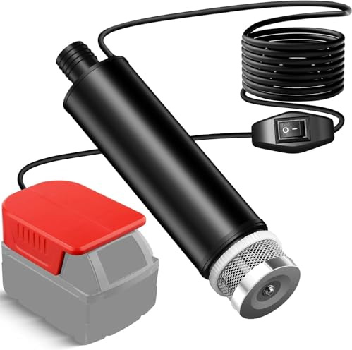 Wasser Pumpe Sumpf Pumpe for Milwaukee 18V, Tauchpumpe für Campingwannen, Garten, Wohnmobil, Teichentwässerung, Baustellen(KEIN Akku)