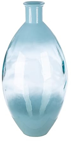 GILDE Vase Novelle - Glas - bauchig - Höhe 59cm x Ø 29cm - blau - Tischvase