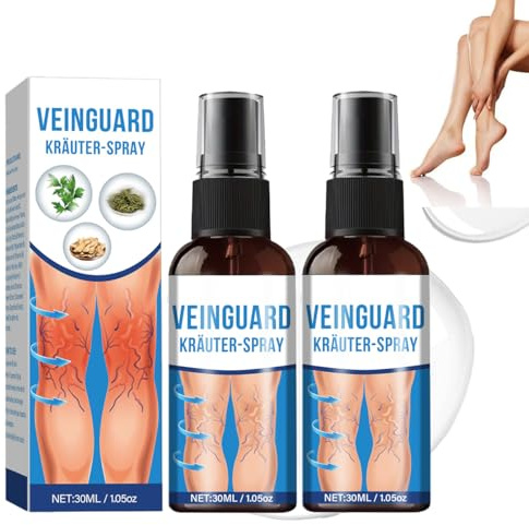 VeinGuard Herbal Spray for legs, Professional Varicose Veins Treatment for Legs Spray, Varicose Vein Soothing Sprays, Natural and gentle Improve The Appearance, All Skin Types (2 Pcs*30ML)