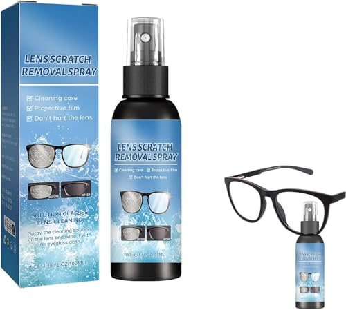 Spray de Eliminación de Arañazos de Lentes,Spray Reparador de Lentes,Líquido de Reparación de Cristales para Lentes,Reparador Arañazos Gafas,Spray Limpiador de Lentes,100ml