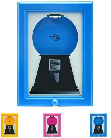 Candy Dispenser Picture Frame, Rare Vintage The Handy Candy Frame, Personalized Creative Candy Box Dispenser, Hang On Wall, Handy Fast Distribution Candies, Nuts, Dog & Cat Treats (Blue)