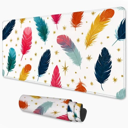 Alfombrilla Ratón Color Mouse Pad 700x400 mm, Grande Alfombrilla Gaming Pluma con Superficie Especial Que Mejora la Velocidad y la precisión, Mousepad Impermeable para Gamers, PC y Portátil 3Y-536