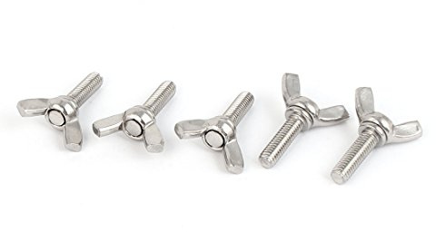Flügelschrauben aus Edelstahl, 304-Schraube, silberfarben, M6 x 20 mm Gewinde, 5 Stück