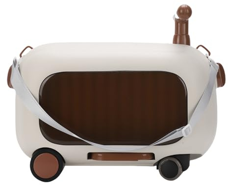 Stylebest Barn Rider på Bagage, Multifunktionell 90 Graders Hopfällbar Pedal med Stor Kapacitet Småbarns Resväska med Robust PP ABS-material, för Resor (Brun)