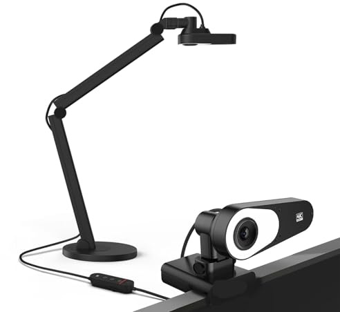 Caméra de visualisation/Documents USB V600 12MP 4K HD for Enseignants, Mac, Windows, Chromebook, enseignement en Ligne, visioconférence