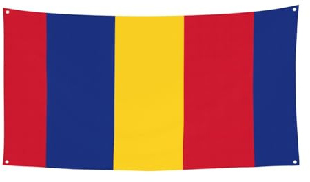 Bannière imprimée drapeau de la Roumanie - Cadeau de vacances - Décoration à suspendre pour fête de Noël et Halloween