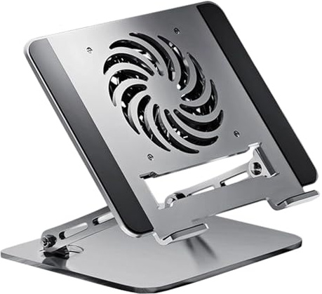 Alzatavolo Per Laptop Da Scrivania | Base Portatile con Ventilatore in Acciaio al Carbonio,Supporto Per Computer Da Tavolo E Notebook | Per Tablet, Notebook, Stampante, Divano, , Viaggio, Ufficio, Cas