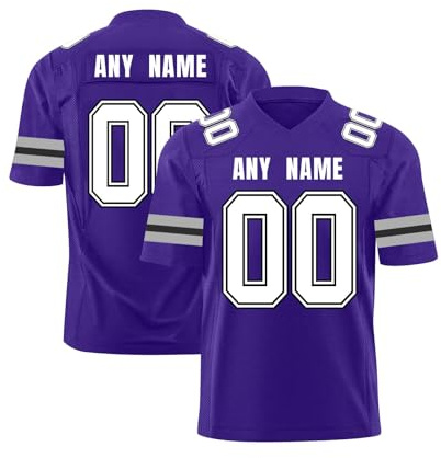 Magliette Personalizzate Maglie Football Americano, Stampate con Nomi e Numeri, Adatte a Bambini, Adulti, Uomini e Donne Blu