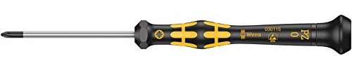 Wera 05030115001 1555 PZ Tournevis Kraftform Micro pour vis cruciformes PZ, PZ 0 x 60 mm, Noir/jaune