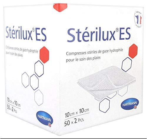 Hartmann Stérilux ES Compresses de Gaze Stériles 10 x 10 cm 50 x 2 Pièces