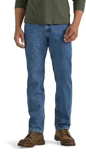 Classic 5-pocket Regular Fit Cotton Jean, Stonewash Mid, 42W x 28L