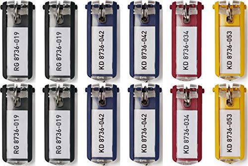 Durable Schlüsselanhänger mit Ring (12 Stück farbig Sortiert)