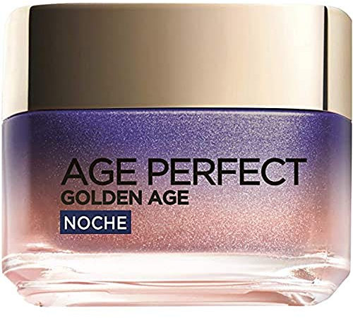 L'Oréal Paris Age Perfect Golden Age Crema de Noche Fortificante, Antiflacidez y Luminosidad, Pieles Maduras, 50 ml
