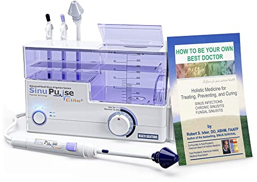SinuPulse Elite Advanced Nasal Irrigation System, Pulsating Nasal Congestion Relief & Sinus Rinse Machine, More Effective Than Neti Pot, Nose Spray or Nasal Wash Bottle, with 30 SinuAir Packets