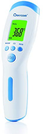 Termometro digitale senza contatto per neonati, bambini e adulti Berrcom, con 3 modalità di funzionamento per misurare la temperatura (corpo, stanza e oggetti), ambiente, allarme febbre a infrarossi