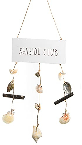 Logbuch-Verlag Muscheln Anhänger Deko maritim Sommer Deko 55 cm zum Aufhängen Fischernetz Dekoration
