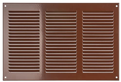 300x200mm Griglie D'Aerazione/Ventilazione in Metallo - Marrone Griglia D'aria con Rete Anti Insetti