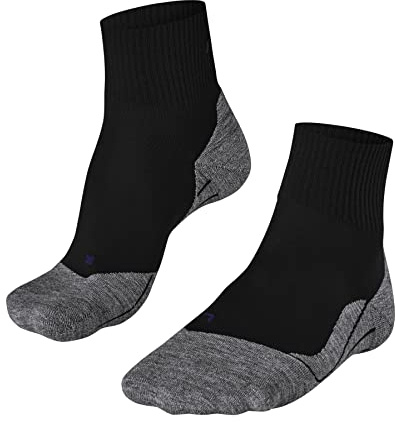 FALKE TK5 Wander Cool Short M Sso lyocell filo funzionale sottili antivesciche 1 paio, Calzini da escursionismo Uomo, Nero Black-Mix 3010, 44-45