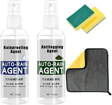 XIRUJNFD Car Glass Anti-Fog Rainproof Agent, Anti Fog Spray for Windshield, Anti Fog Spray for Car Windshield, Car Glass Waterproof Coating Agent 100ml (Rainproofing+Anti-Fog)