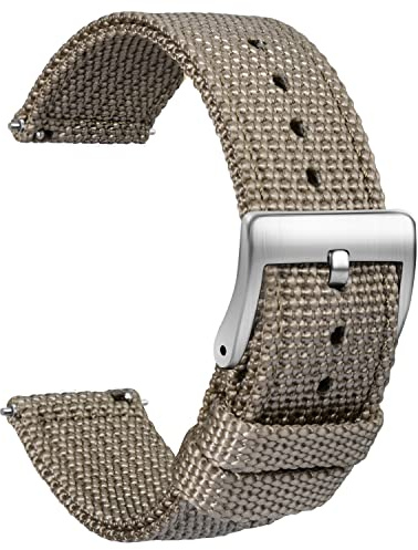 TStrap Nylon Uhrenarmband 20mm - NATO Stil Armband Weiches Schwarz Schnellverschluss Uhrband – Canvas Militär Uhrenarmbänder Herren und Damen – Smart Uhrenarmband - 18mm 20mm 22mm 24 mm