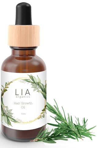 Lia Organics Hair Growth Oil - Organic, Vegan, cruelty free - Rosemary oil, castor oil, pumpkin seed oil, amla oil etc. For thick healthy hair, 1.70 Fl Oz (Pack of 1)