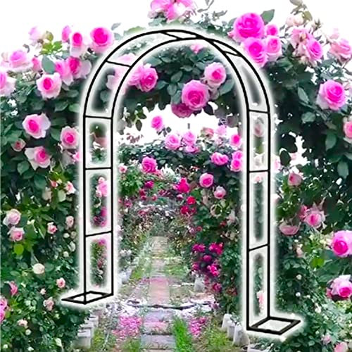 GUAWJRZDP Hochleistungs Rosenbogen, Gartenbogen Rankhilfe, Rose, Clematis, Rosenkletterhilfe, wetterfeste Außendeko mit Sockel (Color : Nero, Size : 300x220x40CM)