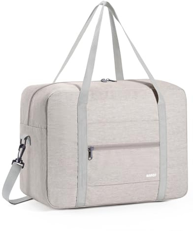 Bagaglio a Mano 40x30x20 Ryanair Wizzair Borsone da Viaggio per Aereo, Borsa Parto Ospedale Mamma, Borsa per Palestra, Weekend per Uomo e Donna di WANDF (Denim Beige 24L Con Tracolla)
