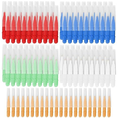 100 Stück Interdentalbürsten, Zahnzwischenraumbürsten, Zahnstocher Reiniger, Zwischenraum Zahnbürste, Zahnreinigung Werkzeug zur Reinigung Schmaler Interdentalzähne Den Zähnen Zahnreinigung Werkzeug