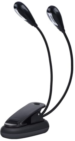 Notenpult Licht mit Clip LED Leselampe doppelte Schwanenhals Arme verstellbar für Notenständer Buch Lesen Nachttisch lampe USB und Batteriebetrieb 8 LEDs