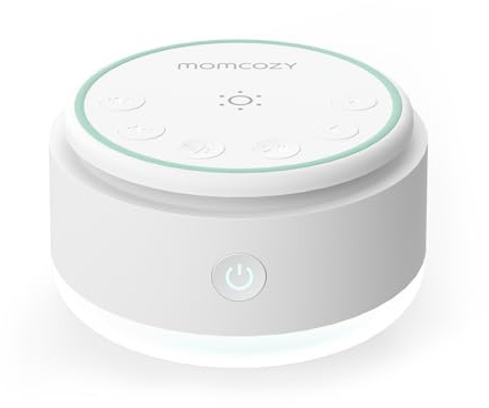 Momcozy Sound Machine for Baby | Portable White Noise Sound Machine for Sleep Rechargeable | 20 Sleep Sounds White Noise Machine with Nursery Night Light | Travel Sleep Sound Machine Battery Based