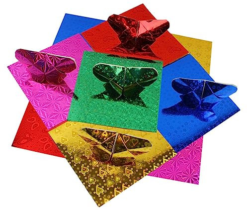 Operitacx 1 Packung 50 Blatt handgefertigte Blätter handgeschöpftes Papier quadratisches Faltpapier farbiger Origami Origami-Papier DIY falten verschieden Kartenvorrat Geschenkpapier Kind