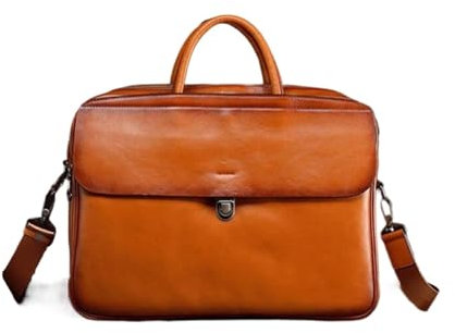 Lejdi Herren-Handtaschen, Messenger-Umhängetaschen, echtes Leder, Laptop-Taschen, Umhängetaschen, Tragetaschen, Business-Aktentaschen(Yellow)