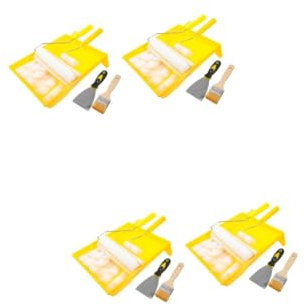 Uonlytech 2 Sätze Malwerkzeug Wand Farbroller-sets Maskierung Fleck Kunst Walzen Zum Lackieren Spritzpistole Multifunktional Spender Textur-schwamm-trockenbau Machen Film Rostfreier Stahl