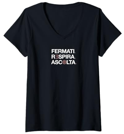 Donna Fermati, Respira, Ascolta Maglietta con Collo a V