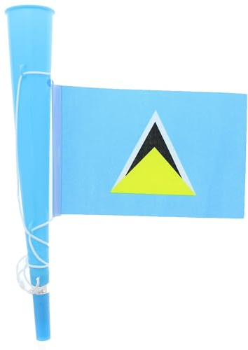 Zac's Alter Ego Blue Woofer Horn with St. Lucia Flag - Bright Loud Carnival Festival Party