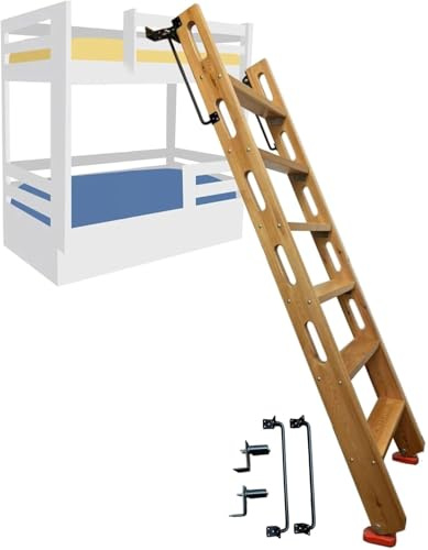 AVLLSO Scaletta per Letto RV Camper Letto a Castello Scala per dormitorio Camera da Letto, Scale Letto Loft stoccabili verticalmente con Supporti e Cuscinetti Anti-Scivolo(190cm/1900mm H)