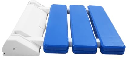 Folding Shower Seat, Wall Mounted Folding Shower Stool, Shower Seats for Elderly, 32 * 34 * 10cm, Load Capacity 130kg, For Bathroom, Hotel, Home & Nursing House (Blue, One Size)